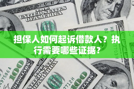 武汉担保人如何起诉借款人？执行需要哪些证据？