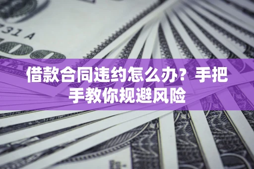 武汉借款合同违约怎么办？手把手教你规避风险