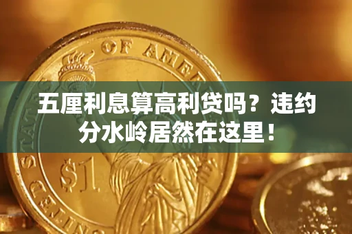 武汉五厘利息算高利贷吗？违约分水岭居然在这里！