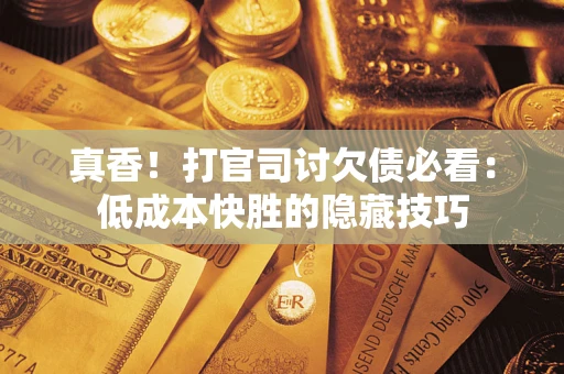 武汉真香！打官司讨欠债必看：低成本快胜的隐藏技巧