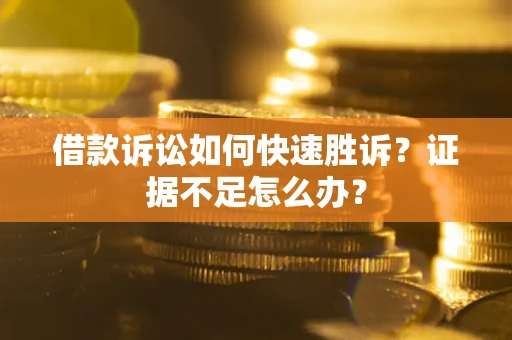 武汉借款诉讼如何快速胜诉？证据不足怎么办？